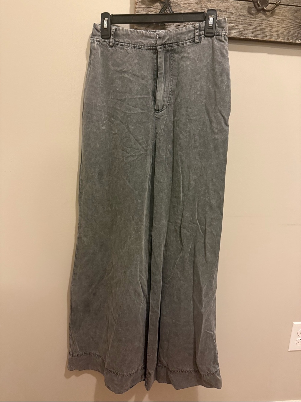 Mustard Seed Gray Mineral Wash Wide Leg Pants Medium